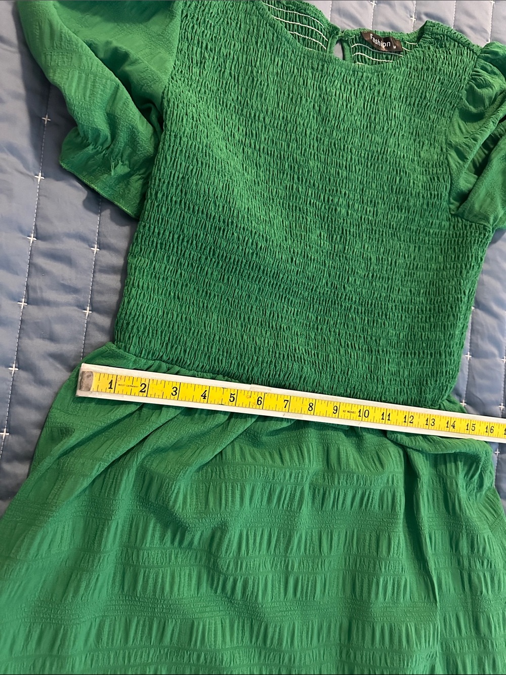 Fashion Nova Emerald Green Maxi Dress with Puff Sleeves - Picture 9 of 10